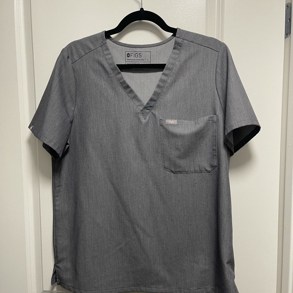 Figs women’s Catarina scrub top, graphite, large